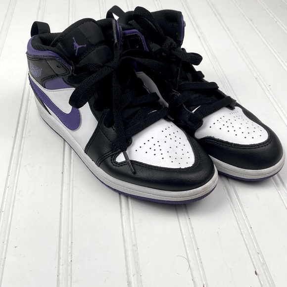 Nike Other - Nike Air Jordons in purple, white and black 3 youth